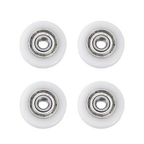 uxcell 8Pcs Ball Bearing Guide 6x33x7mm Double Shielded Nylon Roller Bearings, Flat Pulley Wheel for Furniture, Hardware Accessories, White