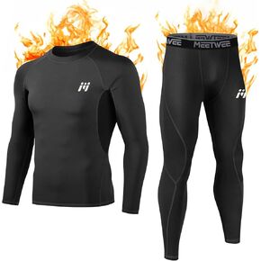MEETWEE Thermal Underwear for Men, Winter Base Layer Set Tops & Long Johns Winter Ski Cold Weather Gear for Heat Retention