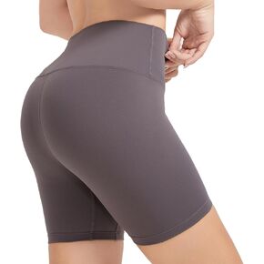 Workout Shorts Women High Waisted 5 Inch Running Gym Yoga Biker Shorts Spandex Scrunch Butt Shorts Black