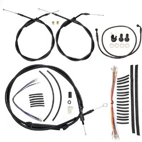 MoKitDora Dyna Extended Cable kit Clutch Throttle Brake Lines for 12" Bars Compatible with 2007-2009 Low Rider FXDL 2007-2013 FXD Street Bob Super Glide No ABS, Black