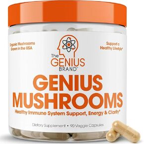 Genius Mushroom Soft Chews – Lion's Mane, Cordyceps, Reishi Complex for Energy, Focus, Brain Health, Immune Support – Nootropic Chew, Butter Toffee Flavor