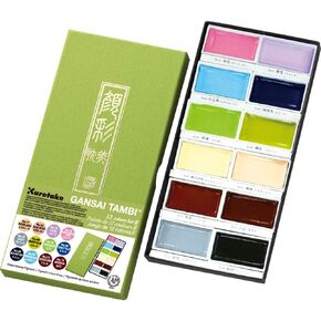 Kuretake GANSAI TAMBI 48 Colors set, Watercolor Paint Set, Professional-Quality for Artists and Crafters, for Adult, AP-Certified, Made in Japan