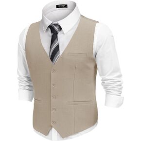 COOFANDY Men's Suit Vests Business Casual Vest Lightweight Formal Dress Vest Slim Fit Waistcoat For Suits Tuxedo
