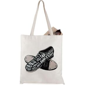 WCGXKO Tap Dance Lover Gift Tap Dance Shoes Tote Bag Tap Dancer Gift For Women Tap Dancing Gift (Tap Dance Shoes Tote)