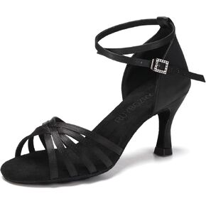 Women's Latin Salsa Dance Shoes Ballroom Performance Professional Practice Dancing Shoes,Model 802QB