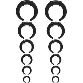 14G-6G Acrylic Septum Pincher Tapers Septum Rings C Shape Buffalo Stretching Expander Rings Spike Horseshoe Barbells Septum Pincher Nose Ear Cartilage Septum Stretching Kit for Women Men