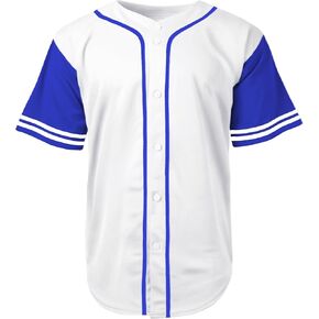 Men's Baseball Jersey Button Down Premium Two-Striped T Shirts Sports Uniform Made in USA