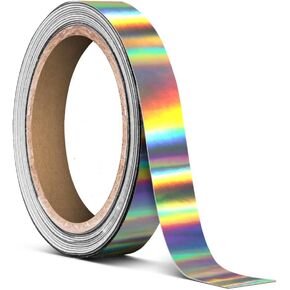 VViViD Silver Holographic Lazer Chrome Air-Release Adhesive Vinyl Tape Roll (½ Inch x 20ft)