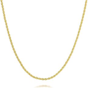 Necklaces 14k Gold Necklace for Women & Men Non-Tarnish Gold Necklace Rope Chain for Men Dainty Gold Chain for Men Unisex Sizes 16-26 Inches