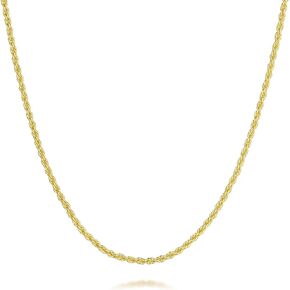 Necklaces 14k Gold Necklace for Women & Men 1.5mm Rope Chain for Women Dainty Gold Chain for Men Non-Tarnish Necklace Unisex Sizes 16-26 Inches in Kuwait
