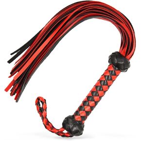 Horse Red Whip, Horse Riding Whip, Horse Whip Riding Crop, Equestrian Faux Leather Whip, Training Horse Riding Whip, Horse Equipment Whip for Training Horses Riding Horses, 23 inch (Red)