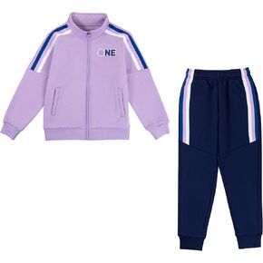 Danceair Girls Tracksuit 2 Piece Outfits Girls Sweatsuit Set Full Zip Jacket and Jogger Set Sweatpants Activewear Set