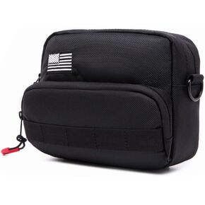 Motorcycle Handlebar Bag,Harley Handlebar Bag American Flag Tool Bag,Universal Fork Bag,Black Sissy Bar Bag,Bicycle Handlebar Bag,Front Storage Accessory Bag for Cruiser Softail Dyna Sportsters