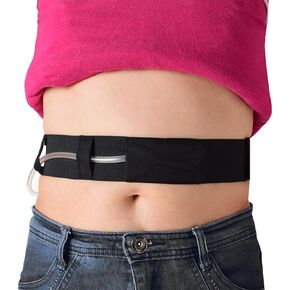 PD Belt for Peritoneal Dialysis Catheter - Stretchy, Breathable Abdominal Holder - Adjustable for Secure Dialysis Line & Peg G Feeding Tube - Peg Tube Supplies (Black)