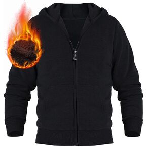 Yasumond Kids Heavyweight Hoodie Youth Winter Soft Fleece Lined Warm Jacket Full Zip Long Sleeve Sweatshirt for Children