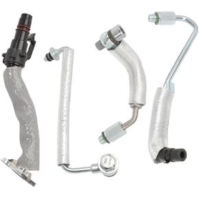 Pack of 4 Turbo Oil Return Drain Line & Oil Feed Pipe 667-023 Turbocharger Line Kit Fits for 1.4 L4 Encore 13-18 Cruze 11-16 Sonic 12-20 Trax13-18 Replaces 55568031 55592600 25198546 55567067 55587854