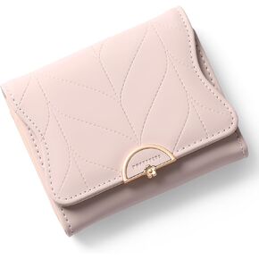 Leather Small Womens Wallet RFID Blocking Bifold Card Holder Cute Wallet for Woman with Zipper Coin Pocket