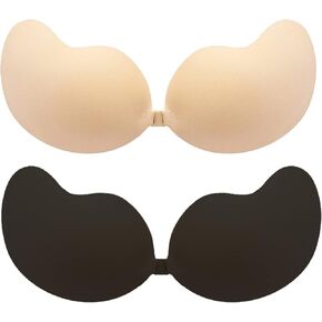 MITALOO Push up Strapless Self Adhesive Plunge Bra Invisible Backless Sticky Bras