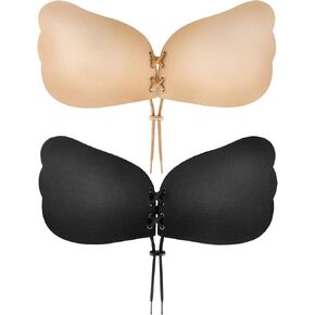 Adhesive Bra Push Up for Women, Sticky Bra Push Up, Strapless Invisible Bra for Women’s Backless Dresses 2 Pcs