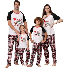 PYAEAS Christmas Pajamas for Family Matching Holiday PJ's Jammies Sets with Short Sleeve Tee and Pants Sleepwear Loungewear