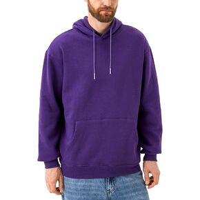 Solid Men's Hoodies Athletic Sweatshirt Fleece Lined Hoodie Midweight Long Sleeve Kangaroo Pockets Size M to 3XL