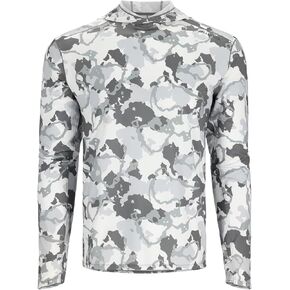 Simms SolarFlex UPF 50+ Shirt - Premium Sun Protection Hoodie for Men, Lightweight, Quick-Dry, Breathable Outdoor Apparel for Men (Regiment Camo Cinder, X-Large)