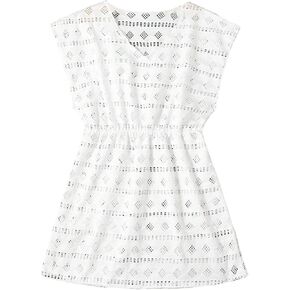 SHENHE Girl's Swim Cover Up V Neck Sleeveless Hollow Out Beach Dress Coverup Beachwear