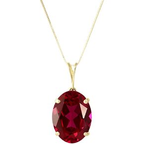 Galaxy Gold GG 7.7 ct 14k Solid Gold Necklace Oval-shaped Ruby Pendant