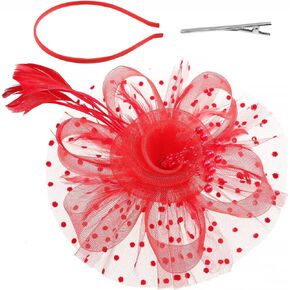 Fascinators Hats for Women Kentucky Derby Tea Party Hat Wedding Mesh Ribbons Cocktail Fancy Flower Feathers Fascinator Clip