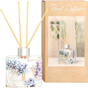 Reed Diffuser Set, 3.38 oz Lavender Scented Diffuser with Sticks Home Fragrance Reed Diffuser Gift for Bathroom Shelf Decor - Blue Hydrangea