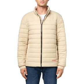 HUGO Men's Contrast Logo Lightweight Nylon Padded Jacket