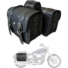 Motorcycle Saddlebags, Scooter Powersports Leather Saddle Bags Motorcycles, Softail Universal Throw Over Sportster Saddlebags for Motorcycle Side Bag 12.2"x5.12"x9.84"