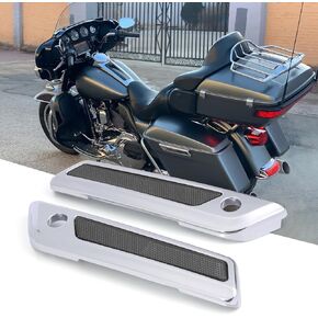 Saddle Bag Latch Covers for Harley, Saddlebag Hinge Latch Covers with Reflectors Fit for 2014-2023 Touring Road King Road Glide Street Glide Ultra Limited (Carbon Fiber Pattern ABS, Black)