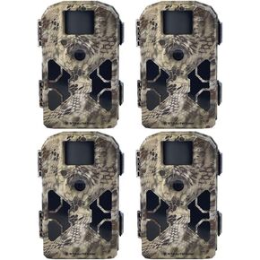 Stealth Cam 2022 G42NG 32MP Trail Camera (4-Pack) with Tree Mounts, No-Glow Flash, 100-Ft. IR Range, Kryptek Camo Bundle with Holder, 32GB Card, and Card Reader (13 Items)