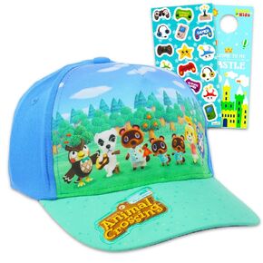 Animal Crossing Baseball Cap - Animal Crossing Accessories Bundle with Sonic the Hedgehog Baseball Hat for Kids Plus Stickers, Door Hanger | Animal Crossing Merchandise