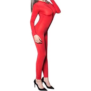 بدلة نسائية بسحاب مزدوج عالي المرونة زي أداء للنوادي الليلية زي سبانديكس زينتيل Catsuit تيدي ارتداءها