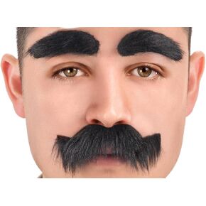 KICNIC Self Adhesive Fake Mustaches and Eyebrows for Adult, Novelty Stick-on Grandpa Beard Costume Facial Hair