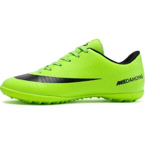 UYO Men's Indoor Soccer Shoes Football Cleats Low-Tops Lace-Up Non-Slip Spikes Sports Athletic Futsal TF Turf Sneaker