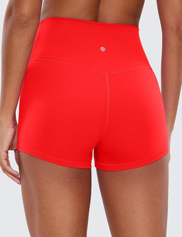 CRZ YOGA Womens Butterluxe Crossover Biker Shorts 3 Inches - Criss Cross High Waisted Workout Yoga Shorts Buttery Soft in Saudi Arabia