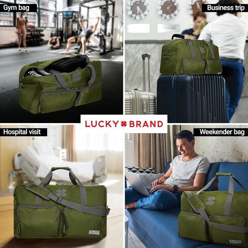 Lucky Travel Duffel Bags 65L, Gym Bag, Travel Bag & Large Duffle Bag for Men, Foldable Overnight Weekender Bags for Women & Men with Adjustable Shoulder Strap, Loden Green in Saudi Arabia