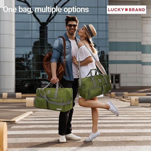 Lucky Travel Duffel Bags 65L, Gym Bag, Travel Bag & Large Duffle Bag for Men, Foldable Overnight Weekender Bags for Women & Men with Adjustable Shoulder Strap, Loden Green in Saudi Arabia