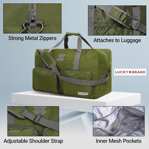 Lucky Travel Duffel Bags 65L, Gym Bag, Travel Bag & Large Duffle Bag for Men, Foldable Overnight Weekender Bags for Women & Men with Adjustable Shoulder Strap, Loden Green in Saudi Arabia