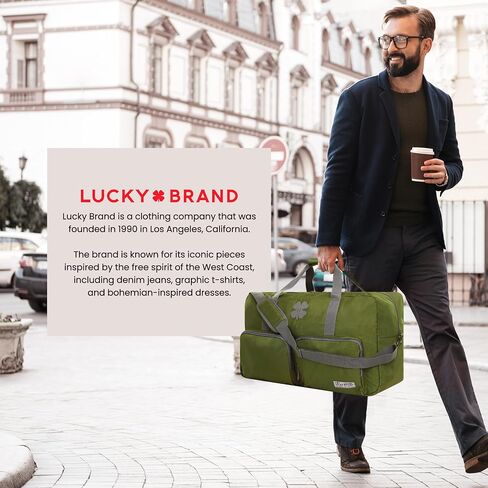 Lucky Travel Duffel Bags 65L, Gym Bag, Travel Bag & Large Duffle Bag for Men, Foldable Overnight Weekender Bags for Women & Men with Adjustable Shoulder Strap, Loden Green in Saudi Arabia