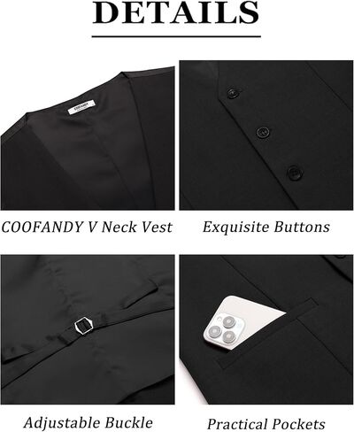 سترات بدلة رجالية من COOFANDY سترة غير رسمية للأعمال خفيفة الوزن فستان رسمي سترة صدرية بقصة ضيقة لبدلات سهرة in Saudi Arabia