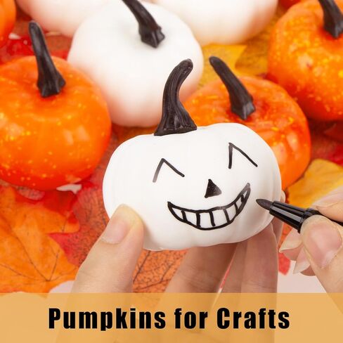 DomeStar 42 قطعة من مجموعات القرع الاصطناعي، 12 قطعة من القرع المزيف مع 30 قطعة من أوراق القيقب قطعة واحدة من أضواء سلسلة قرع الحصاد للحرف اليدوية وديكورات عيد الشكر في الهالوين in Kuwait