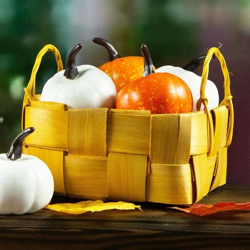 DomeStar 42 قطعة من مجموعات القرع الاصطناعي، 12 قطعة من القرع المزيف مع 30 قطعة من أوراق القيقب قطعة واحدة من أضواء سلسلة قرع الحصاد للحرف اليدوية وديكورات عيد الشكر في الهالوين in Kuwait