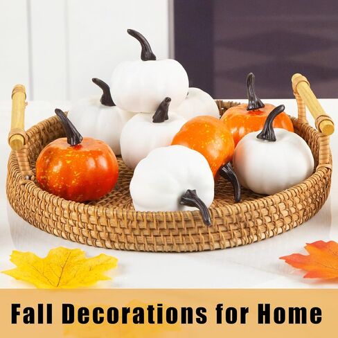 DomeStar 42 قطعة من مجموعات القرع الاصطناعي، 12 قطعة من القرع المزيف مع 30 قطعة من أوراق القيقب قطعة واحدة من أضواء سلسلة قرع الحصاد للحرف اليدوية وديكورات عيد الشكر في الهالوين in Kuwait