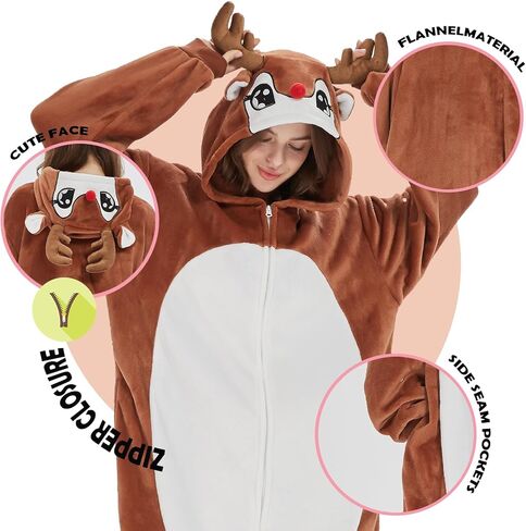 بدلة نوم SweetXIN للبالغين من الجنسين للهالوين والكريسماس التنكرية للنساء والرجال in Kuwait