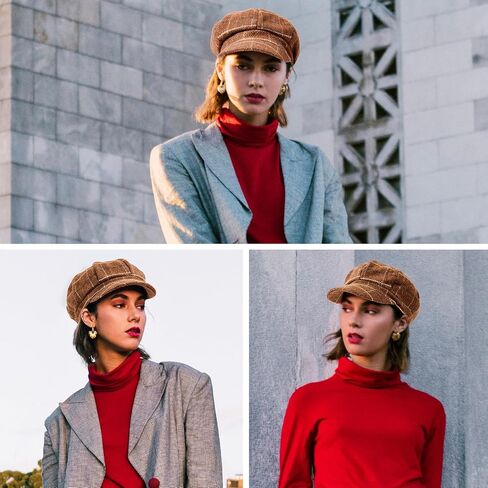 Newsboy Hats for Women Vintage Plaid Newsboy Cap for Men and Women Beret Paperboy Hat Fall Hats for Women 2024 in Saudi Arabia
