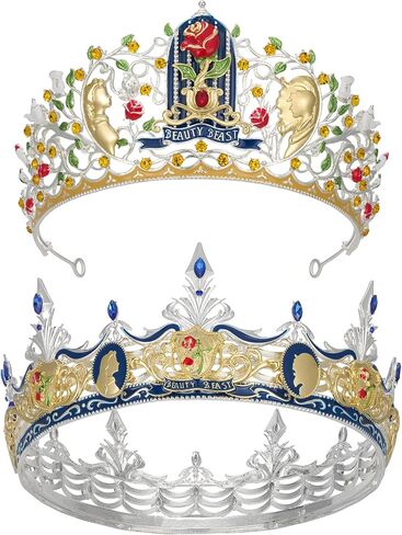 SWEETV Couple Crowns for Women & Men,Crystal Queen Tiara King Crown Set,2-Pack Medieval Hair Accessories for Prom Wedding Photo Shoot Birthday【Couple Crowns Series】 in Saudi Arabia